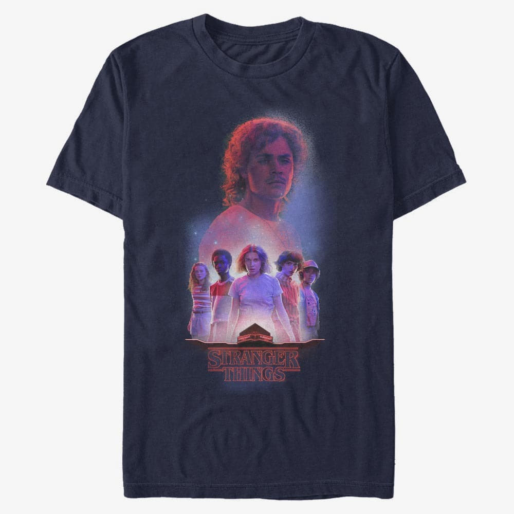 Magliette Merch Netflix Stranger Things - Billy Starcourt Unisex T-Shirt Navy Blue