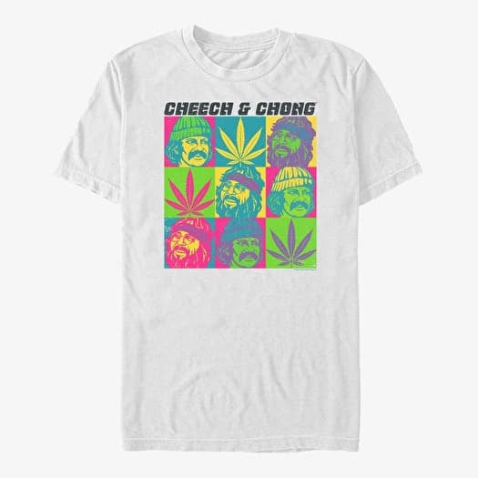 Tricou Merch Paramount Cheech and Chong - COLORED SQUARES BOXUP Unisex T-Shirt White