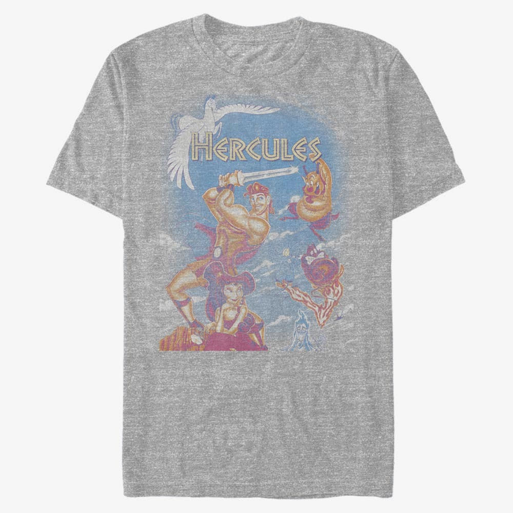 T-shirts Merch Pixar Hercules - Hercules Box Fade Unisex T-Shirt Heather Grey