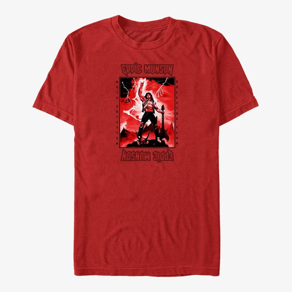 Magliette Merch Netflix Stranger Things - Power Of Eddie Unisex T-Shirt Red