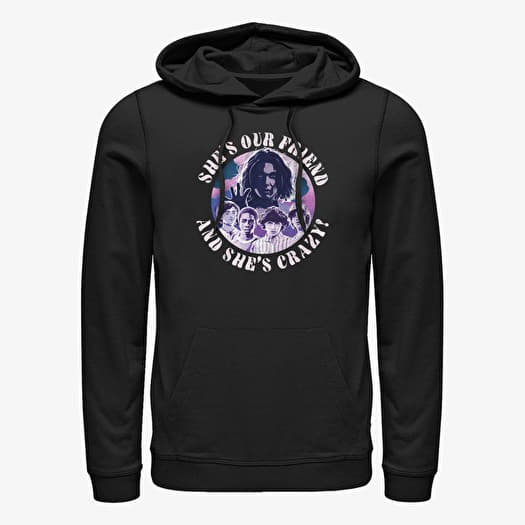 Sweatshirt Merch Netflix Stranger Things - Our Friend Is Crazy Unisex Hoodie Black