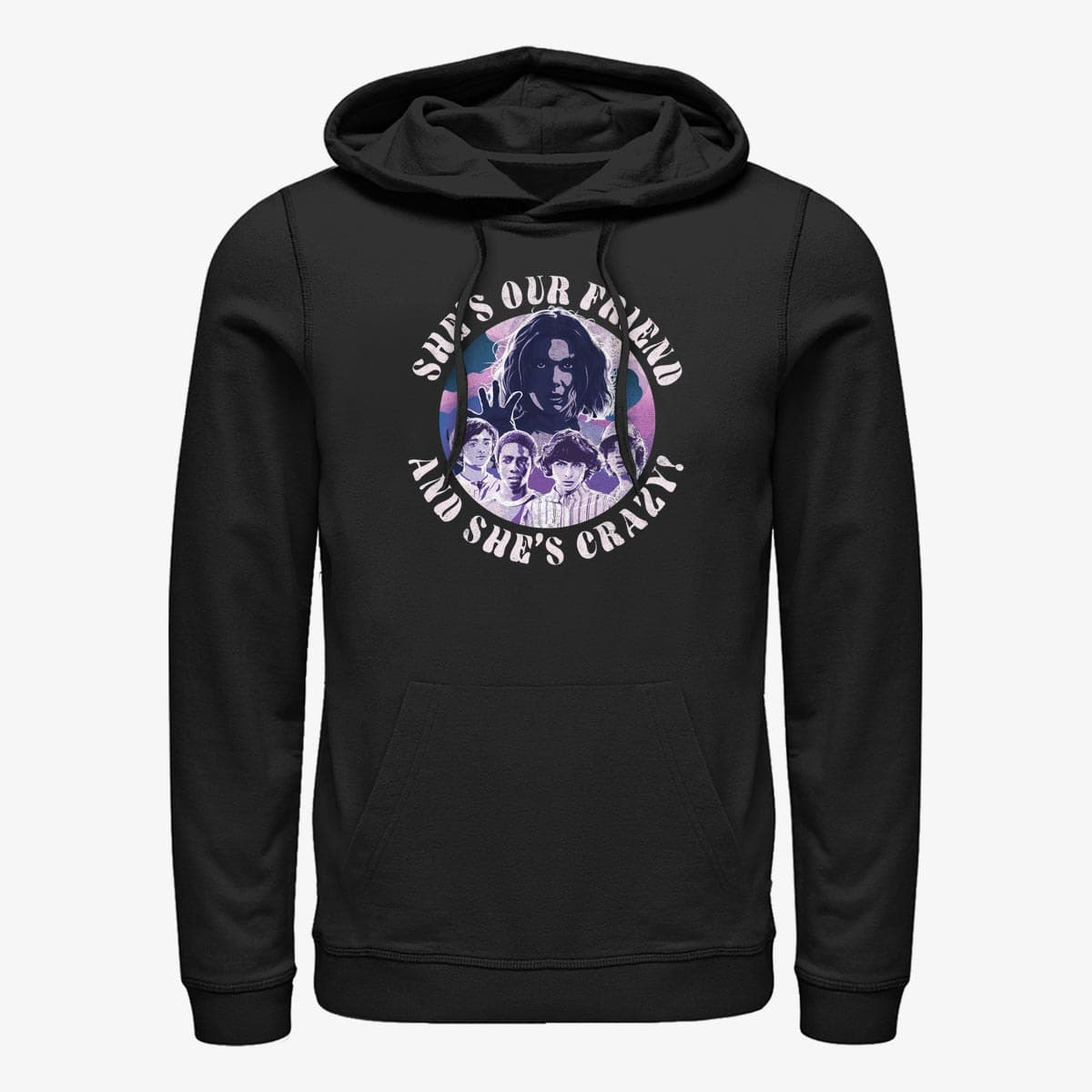 Hoodies and sweatshirts  Merch Netflix Stranger Things - Our Friend Is Crazy Unisex Hoodie Black