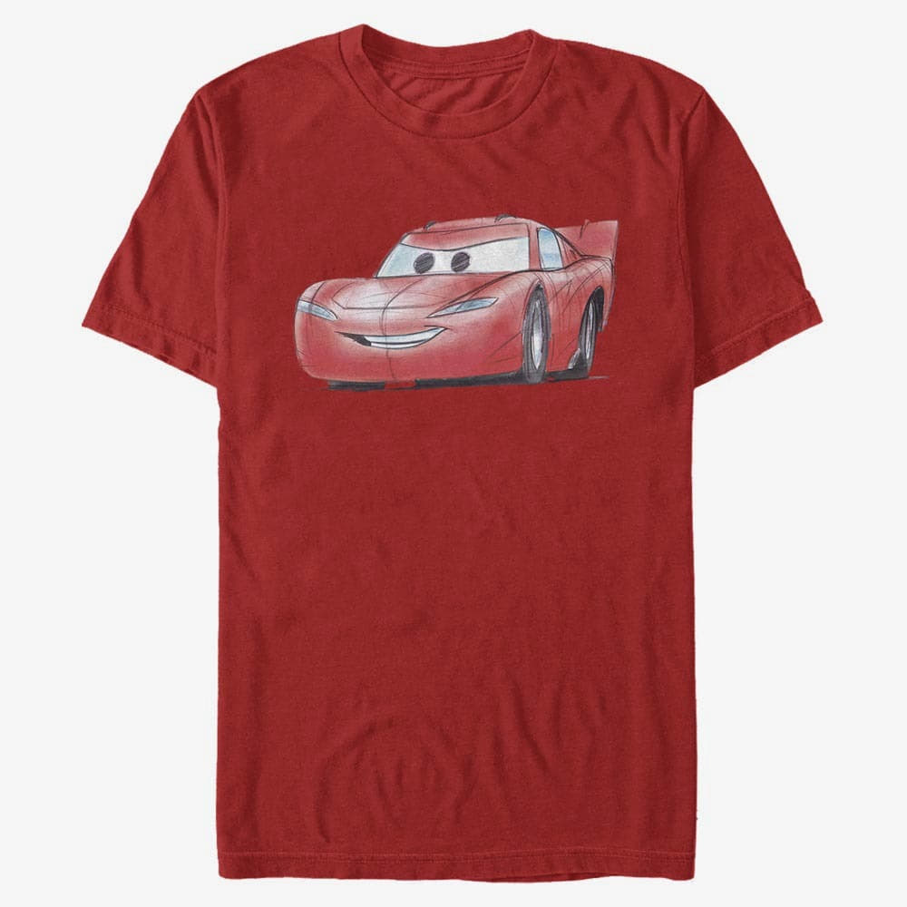 T-särgid Merch Pixar Cars 1-2 - McQueen Sketch Unisex T-Shirt Red