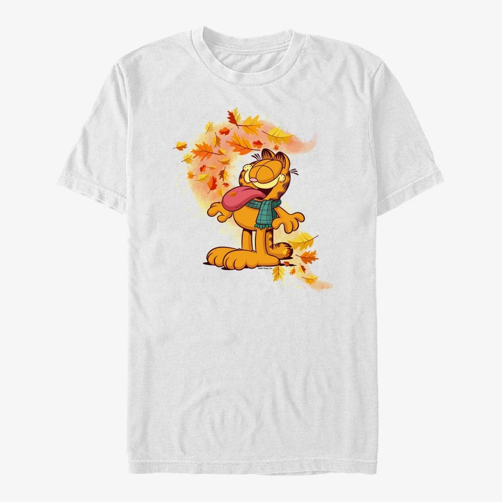 T-Shirts Merch Paramount Garfield - Autum Leaves Unisex T-Shirt White