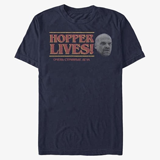 T-shirt Merch Netflix Stranger Things - Stranger Things Hopper Lives Unisex T-Shirt Navy Blue