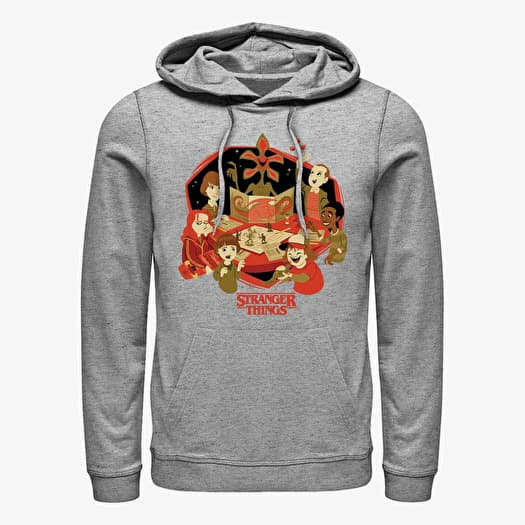 Sweatshirts Merch Netflix Stranger Things DnD Group Unisex Hoodie Heather Grey Queens