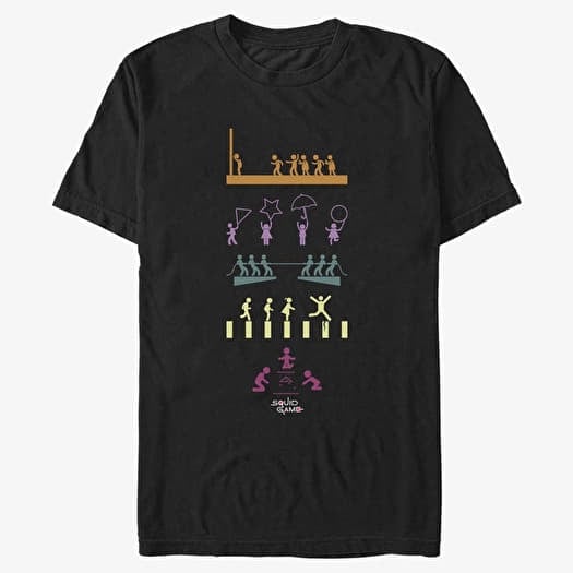 Tričko Merch Netflix Squid Game - Squid Game Icons Unisex T-Shirt Black