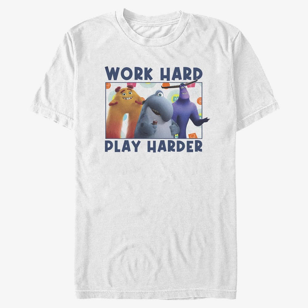 T-shirts Merch Pixar Monsters At Work - Play Hard Unisex T-Shirt White
