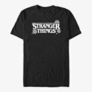 Merch Netflix Stranger Things - Stranger Snowflakes Logo Unisex T-Shirt Black