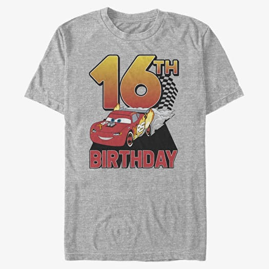 T-shirt Merch Pixar Cars 2 - Lightning Birthday 16 Unisex T-Shirt Heather Grey