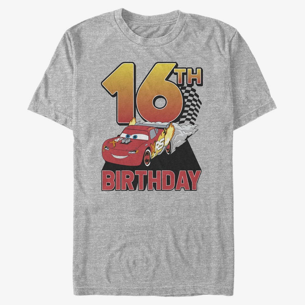 T-shirts Merch Pixar Cars 2 - Lightning Birthday 16 Unisex T-Shirt Heather Grey