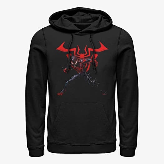 Felpa Merch Marvel - SPIDERMAN MILES W SYMBOL Unisex Hoodie Black