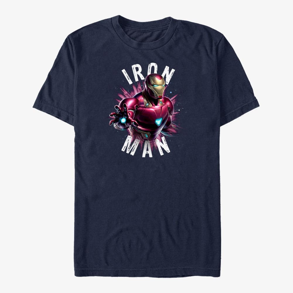 T-shirts Merch Marvel Avengers Endgame - Iron Man Burst Unisex T-Shirt Navy Blue