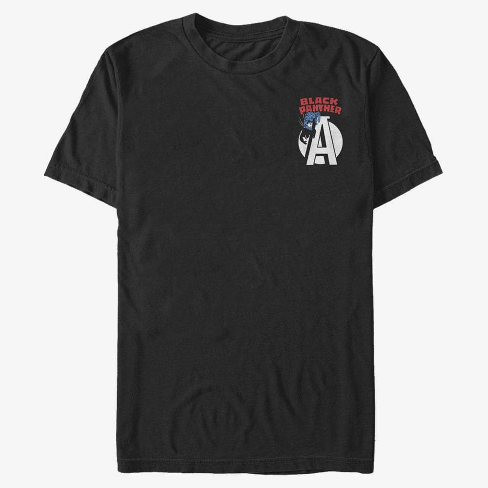 Magliette Merch Marvel Avengers Classic - Panther Badge Unisex T-Shirt Black