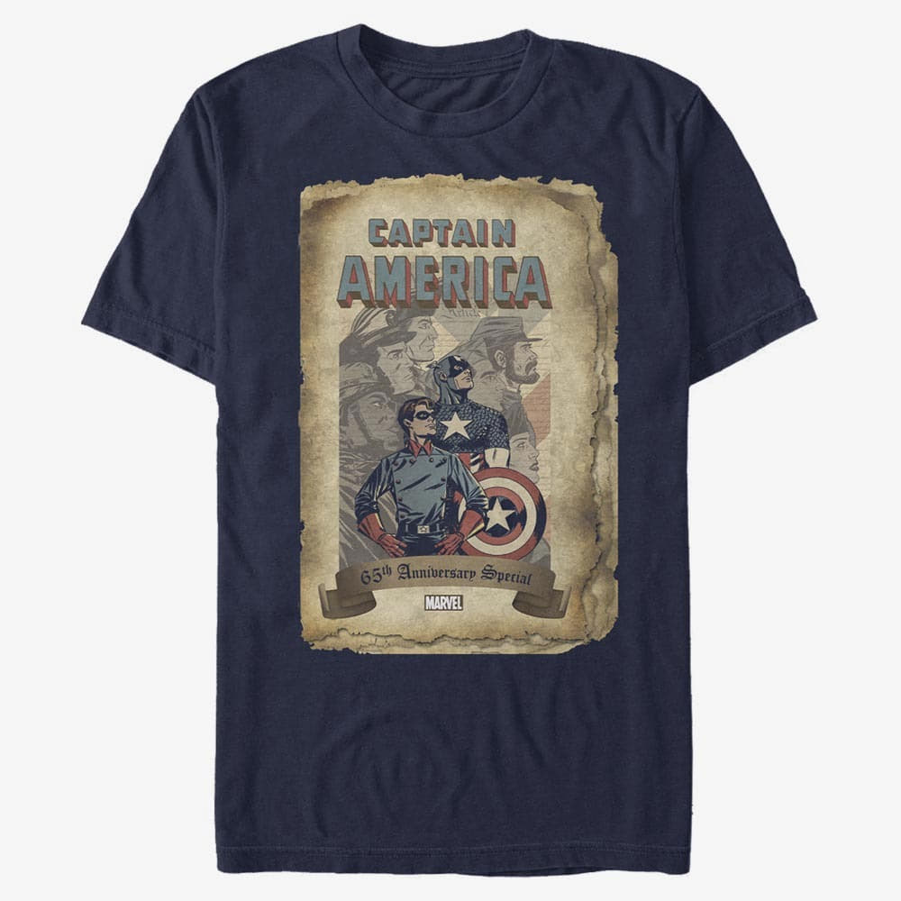 Pólók Merch Marvel Avengers Classic - Old Western Unisex T-Shirt Navy Blue