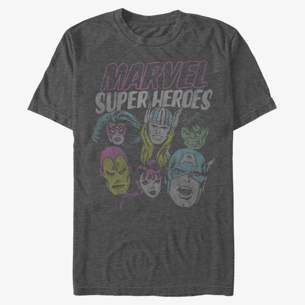 T shirts Merch Marvel Grunge Heroes Unisex T Shirt Dark Heather Grey Queens
