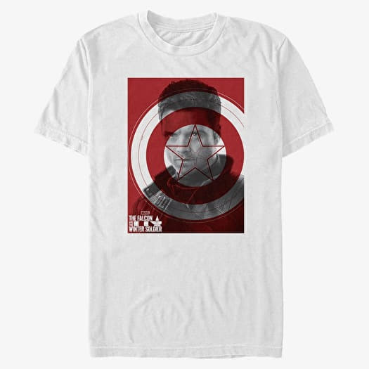 Tricou Merch Marvel The Falcon and the Winter Soldier - Winter Shield Unisex T-Shirt White