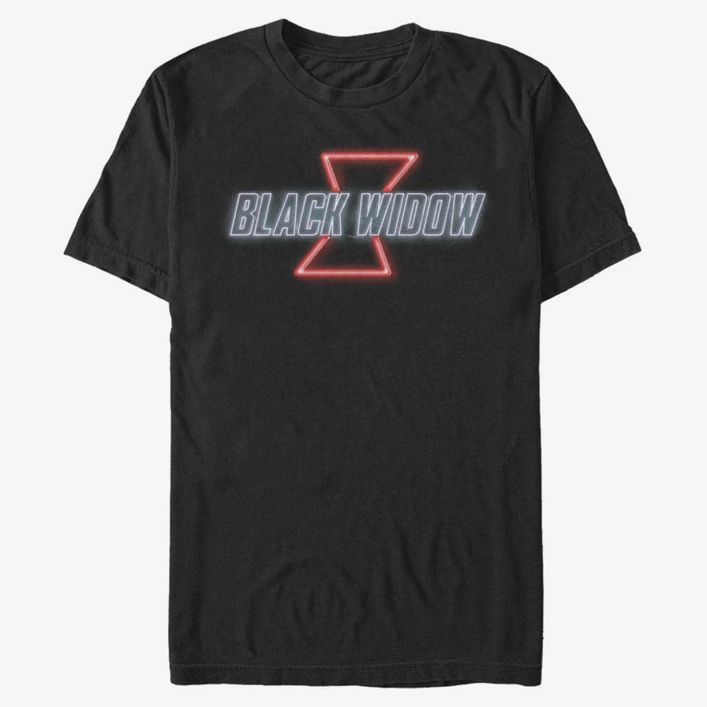 T-Shirts Merch Marvel - BLACK WIDOW NEON V2 Unisex T-Shirt Black