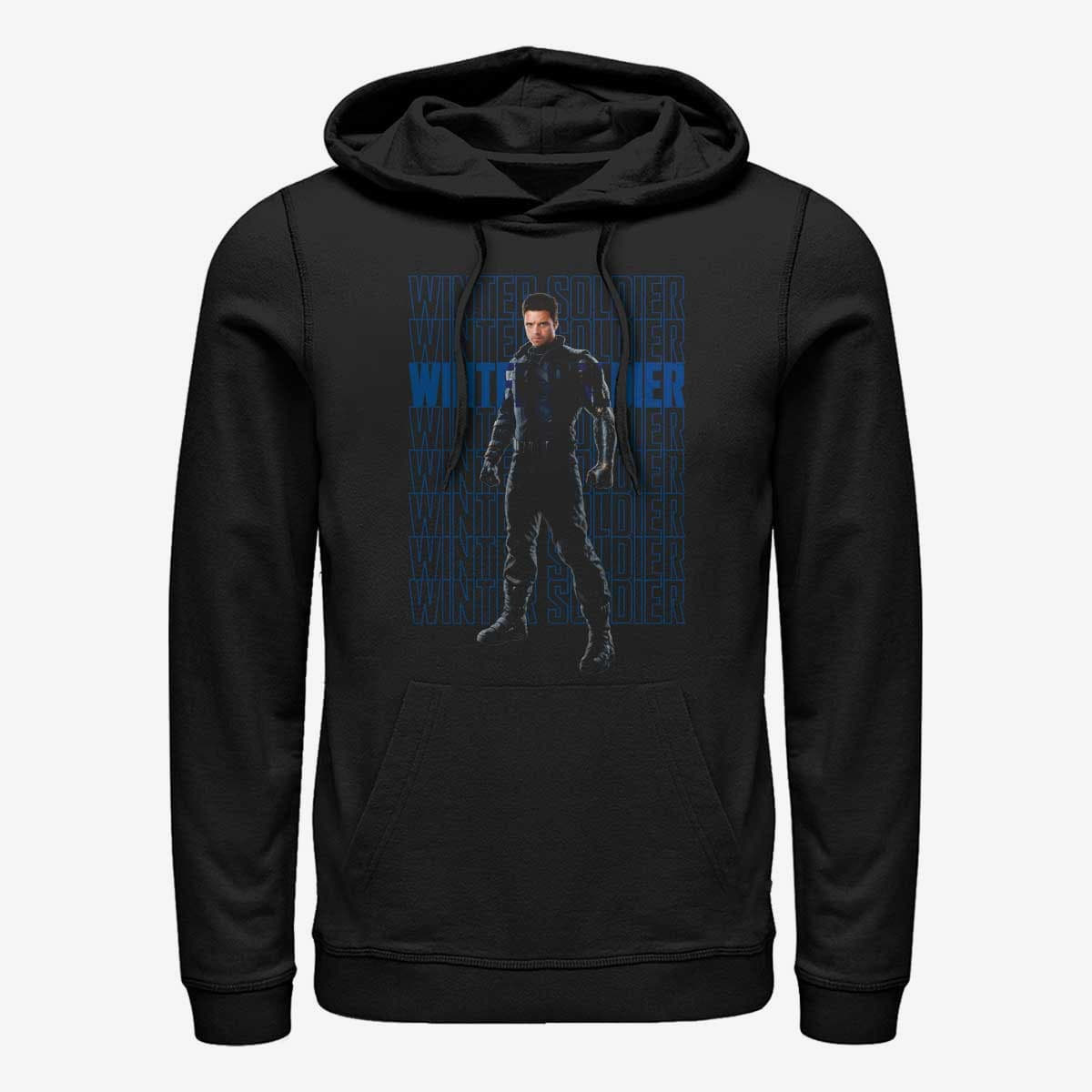 Sweatshirts Merch Marvel The Falcon and the Winter Soldier - WINTER SOLDIER REPEATING Unisex Hoodie Black