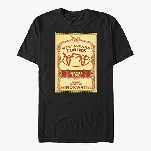 Majica Merch Marvel Thor: Love and Thunder - Tours Poster Unisex T-Shirt Black