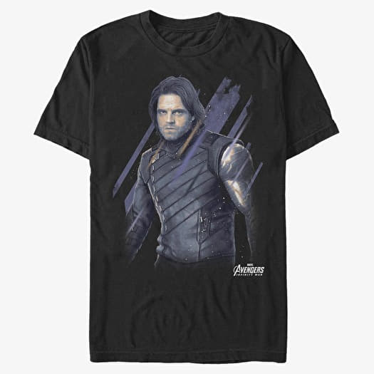 Marškinėliai Merch Marvel Avengers: Infinity War - Distressed Bucky Unisex T-Shirt Black