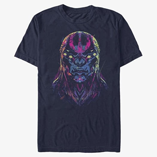Tričko Merch Marvel: Eternals - Devious Face Unisex T-Shirt Navy Blue