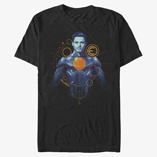 Tricou Merch Marvel: Eternals - Ikaris Orange Unisex T-Shirt Black