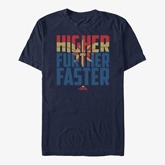 T-shirt Merch Captain Marvel: Movie - Higher Faster Fill Unisex T-Shirt Navy Blue