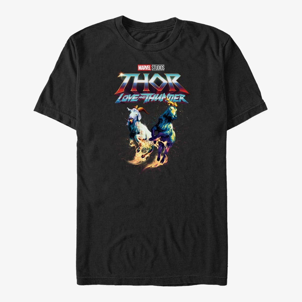T-Shirts Merch Marvel Thor: Love and Thunder - Rainbow Goats Unisex T-Shirt Black