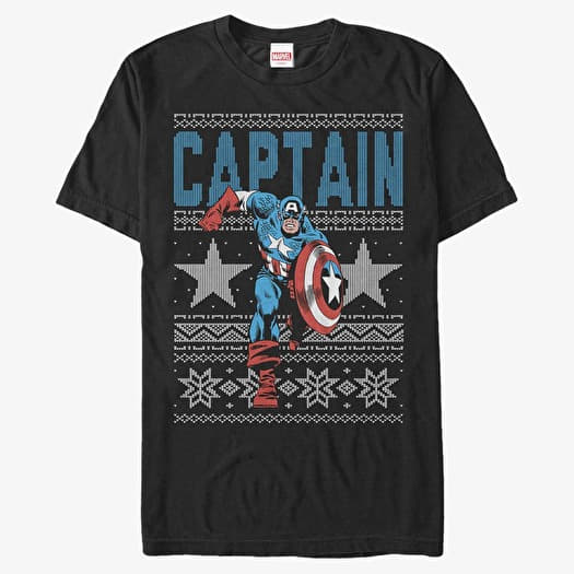 Marškinėliai Merch Marvel Avengers Classic - Ugly Captain Unisex T-Shirt Black