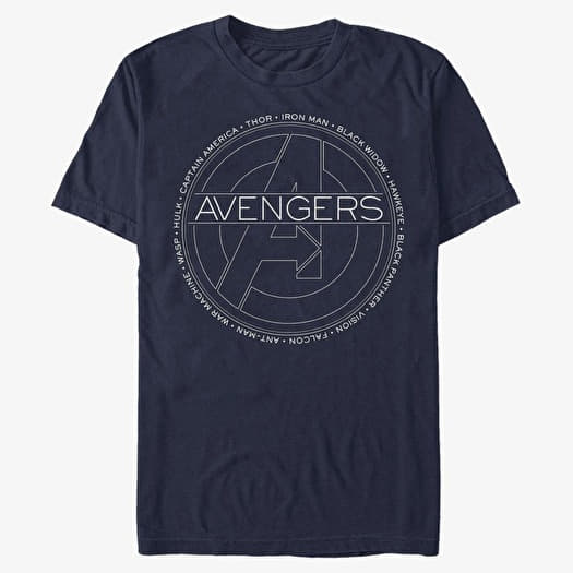 T-shirt Merch Marvel Avengers Classic - Avengers Names Unisex T-Shirt Navy Blue