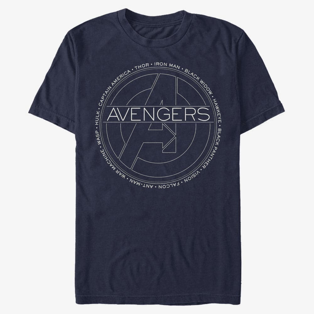 T-shirts Merch Marvel Avengers Classic - Avengers Names Unisex T-Shirt Navy Blue