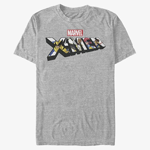 Tričko Merch Marvel X-Men - Xmen Character Logo Unisex T-Shirt Heather Grey