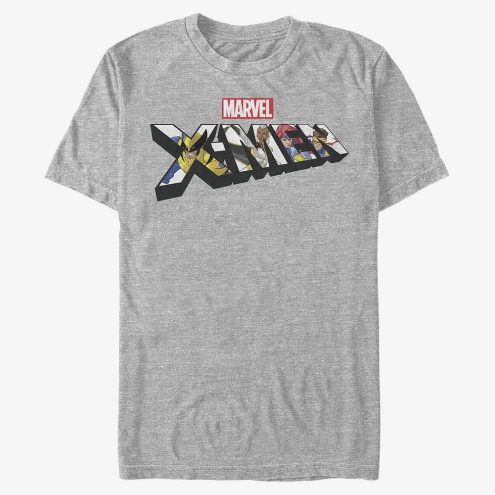 Camisetas Merch Marvel X-Men - Xmen Character Logo Unisex T-Shirt Heather Grey