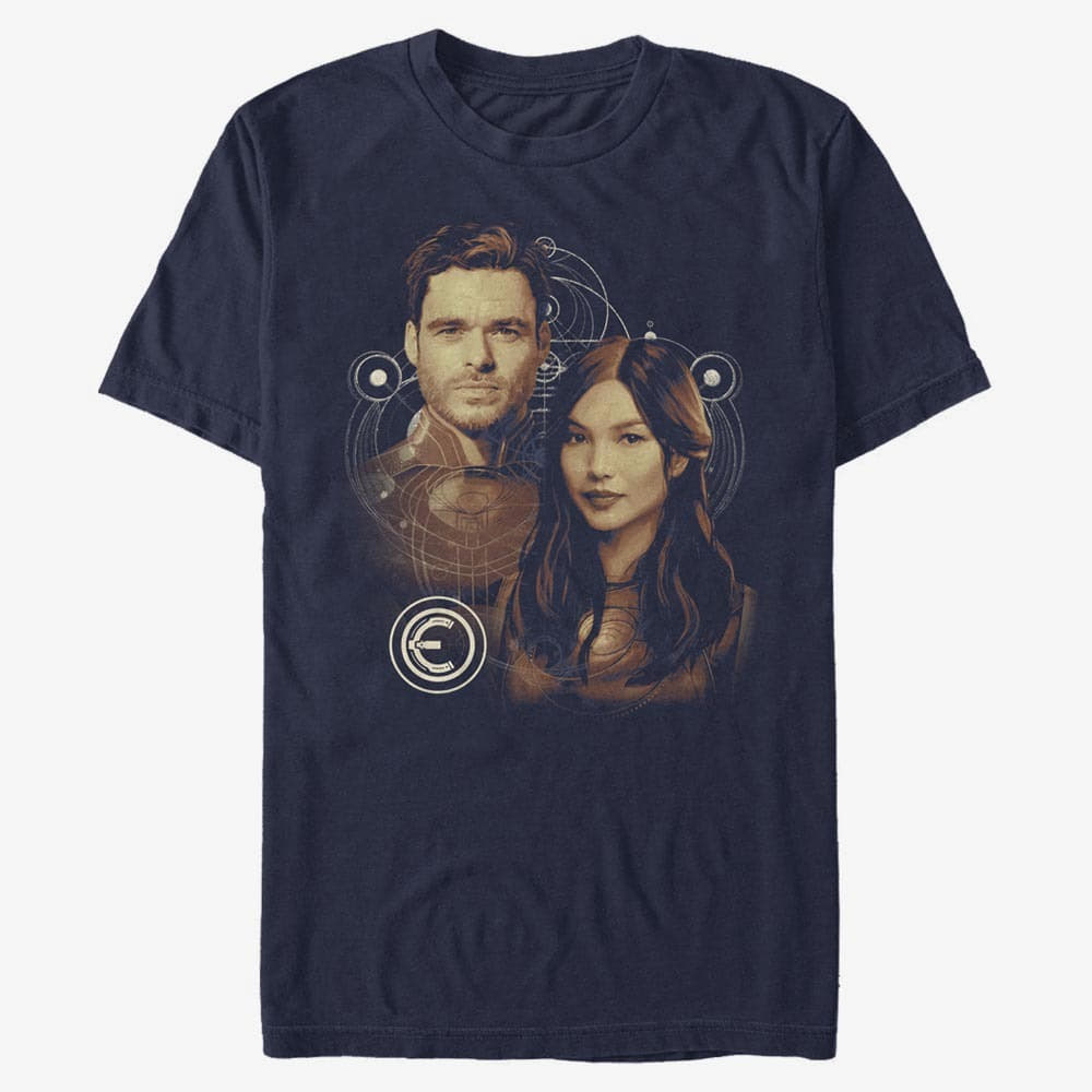 T-shirts Merch Marvel: Eternals - Sersi and Ikaris Unisex T-Shirt Navy Blue