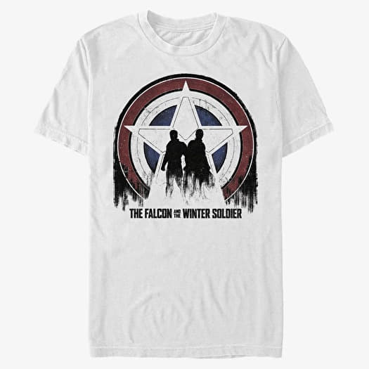 Majica Merch Marvel The Falcon and the Winter Soldier - Silhouette Shield Unisex T-Shirt White
