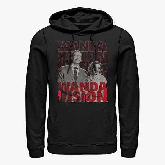 Sweatshirt Merch Marvel WandaVision - REPEATING TEXT Unisex Hoodie Black