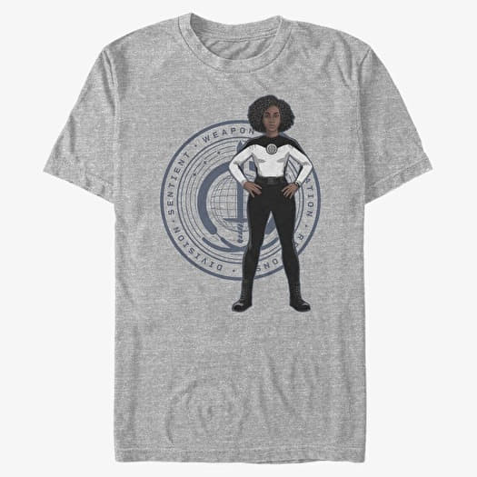 Tricou Merch Marvel WandaVision - Rambeau Badge Unisex T-Shirt Heather Grey