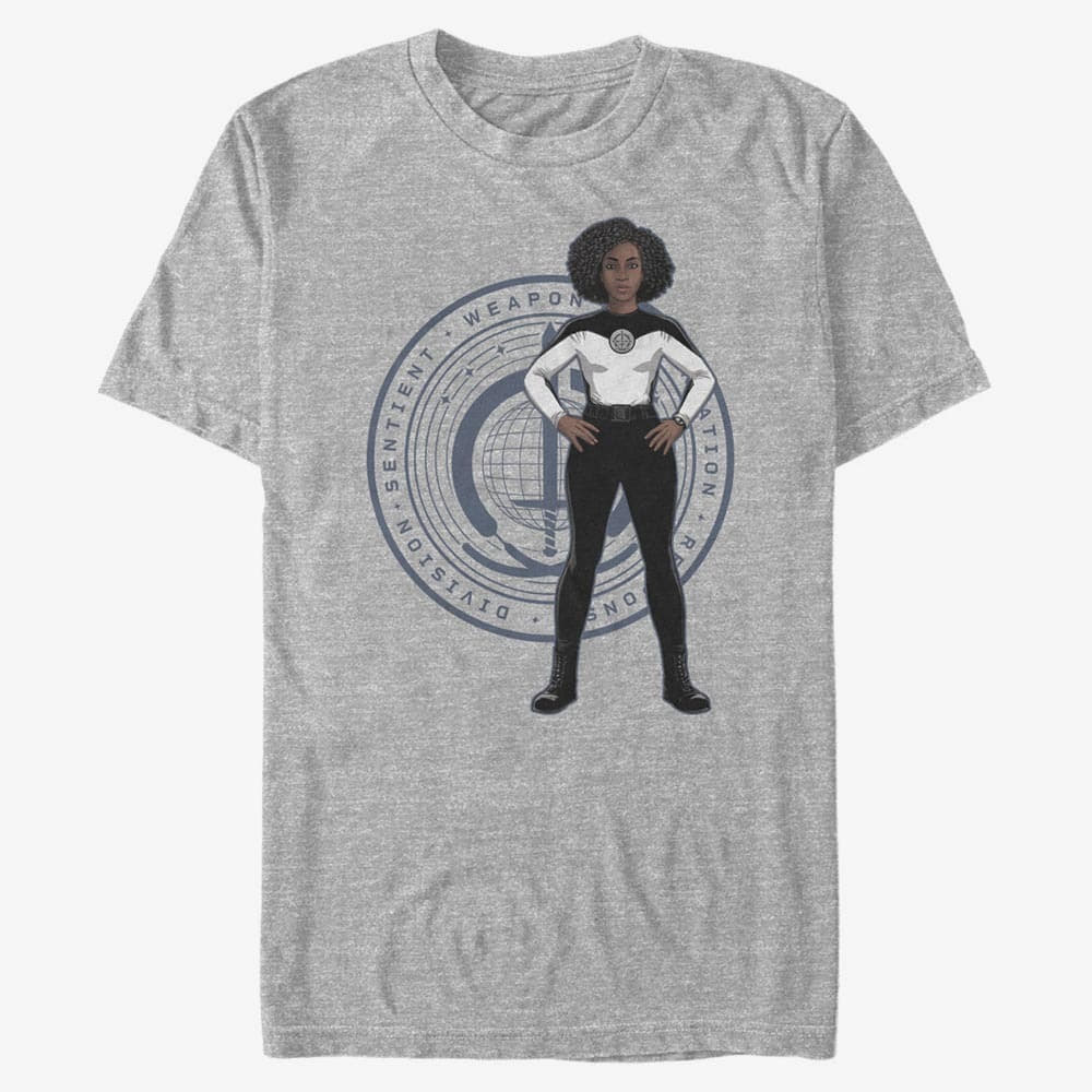 Trička Merch Marvel WandaVision - Rambeau Badge Unisex T-Shirt Heather Grey