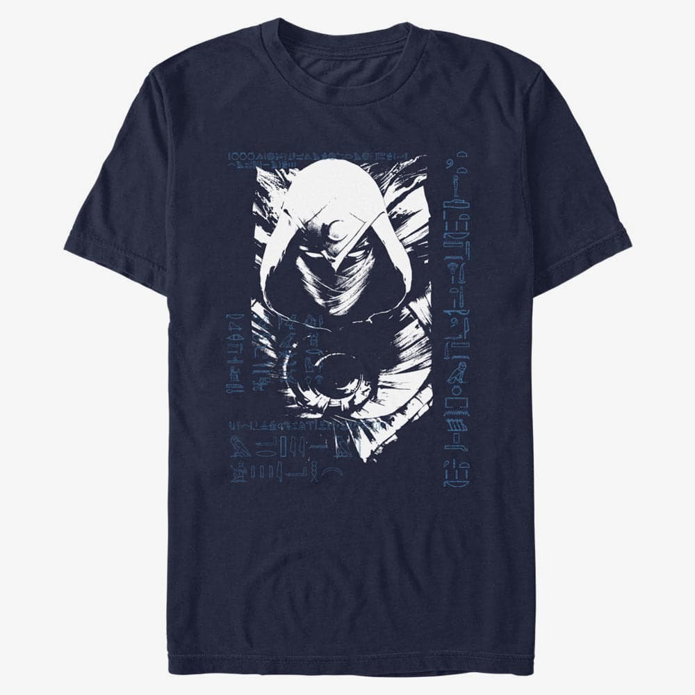 T-shirts Merch Marvel Moon Knight - MOON KNIGHT GRUNGE Unisex T-Shirt Navy Blue