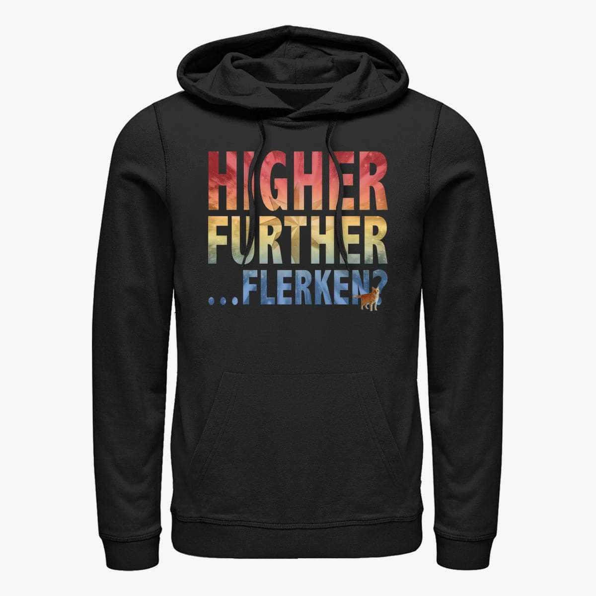 Kapuutsikud ja kampsunid Merch Captain Marvel: Movie - Higher Further Flerken Unisex Hoodie Black