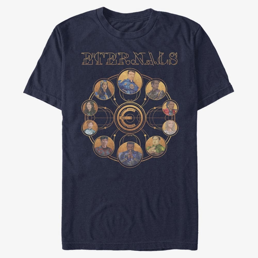 T-shirts Merch Marvel: Eternals - ETERNALS CIRCULAR GOLD Unisex T-Shirt Navy Blue