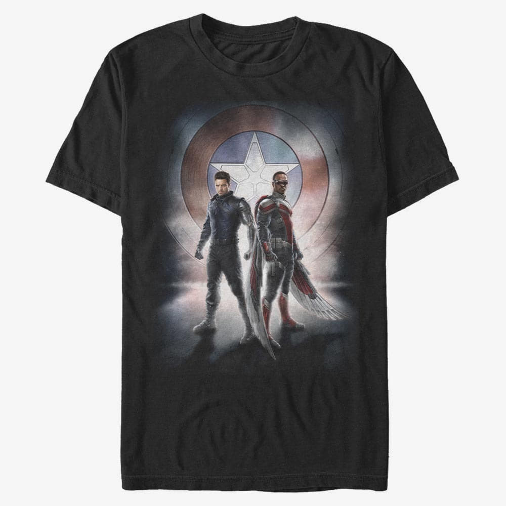 Trička Merch Marvel The Falcon and the Winter Soldier - Team Poster Unisex T-Shirt Black