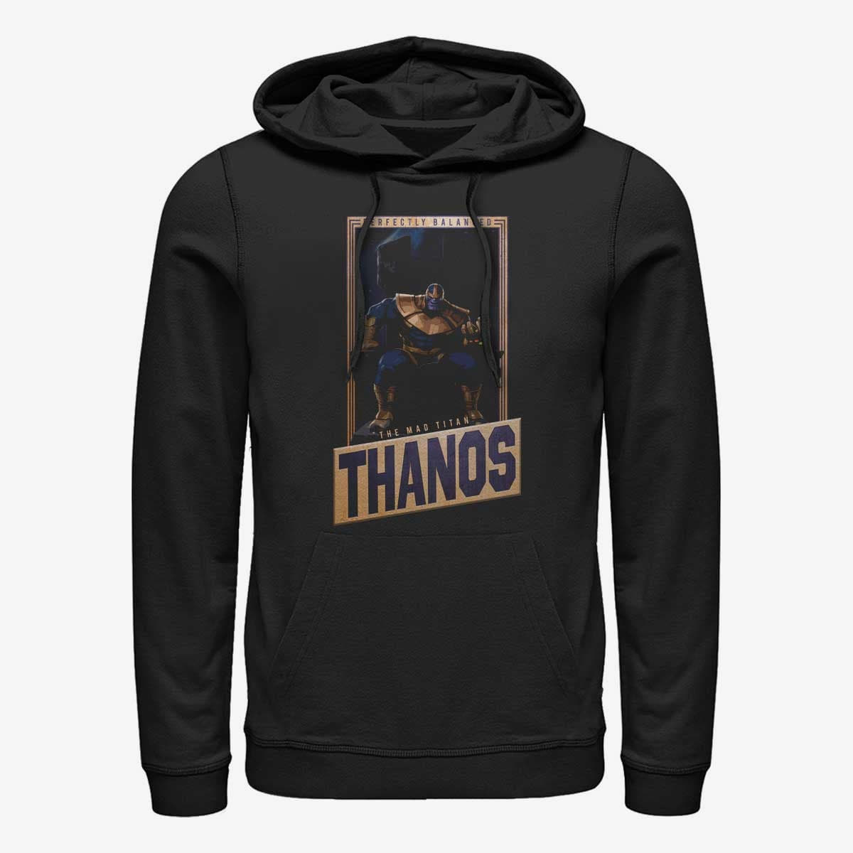 Dukserice Merch Marvel Avengers Classic - Perfectly Balanced Thanos Unisex Hoodie Black
