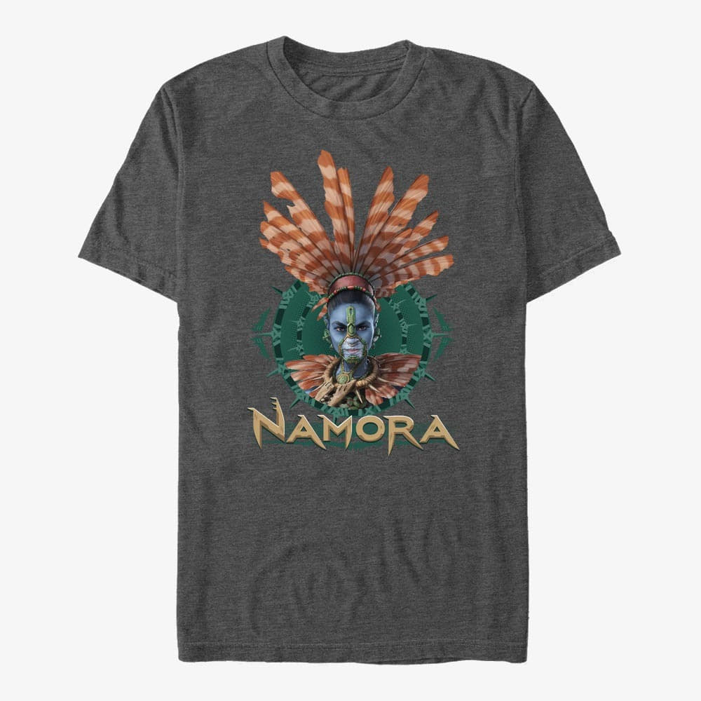 T-shirts Merch Marvel Black Panther: Wakanda Forever - Namora Fin Crown Unisex T-Shirt Dark Heather Grey