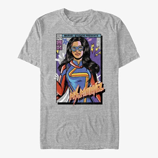 Tričko Merch Ms. Marvel - Ms Marvel Cover Unisex T-Shirt Heather Grey