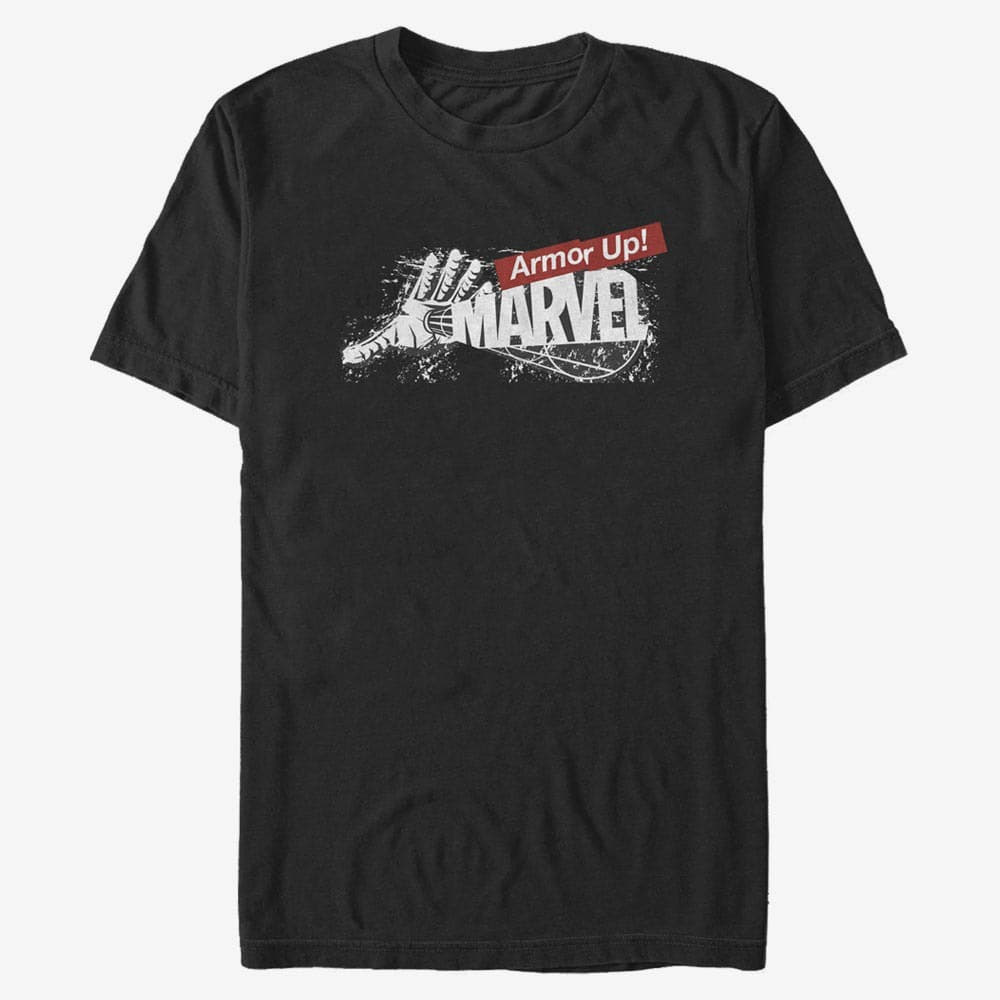 Pólók Merch Marvel Other - Marvel Armor Up Unisex T-Shirt Black