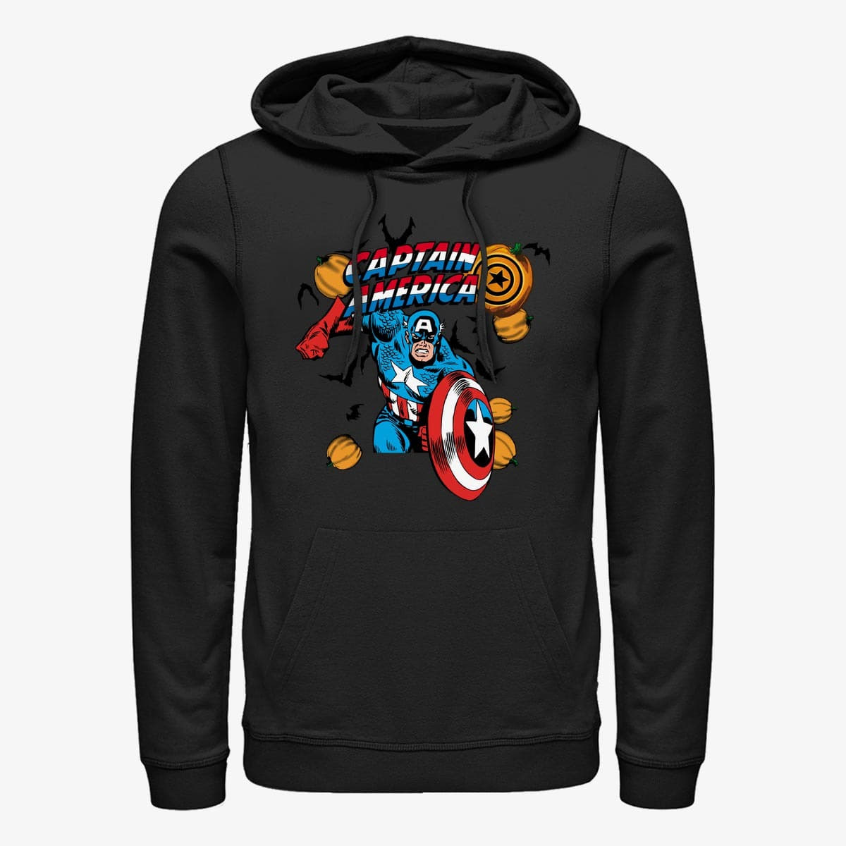 Sweatshirts Merch Marvel Avengers Classic - Captain Pumpkins Unisex Hoodie Black