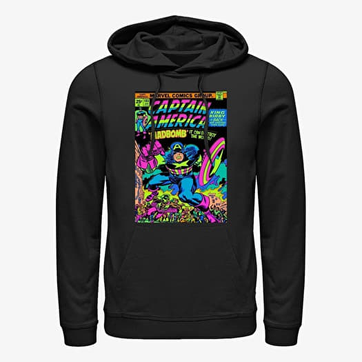 Džemperis Merch Marvel Avengers Classic - Captain America Glow Unisex Hoodie Black
