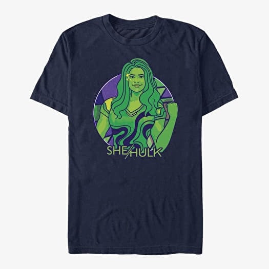 Póló Merch Marvel She-Hulk: Attorney at Law - Color Block Circle Badge Unisex T-Shirt Navy Blue